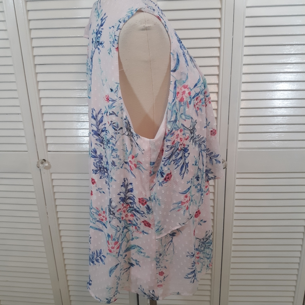 Liz Claiborne ruffle sleeveless blouse top XL - Picture 4 of 5